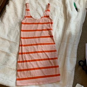 Forever 21 Orange Striped body con dress